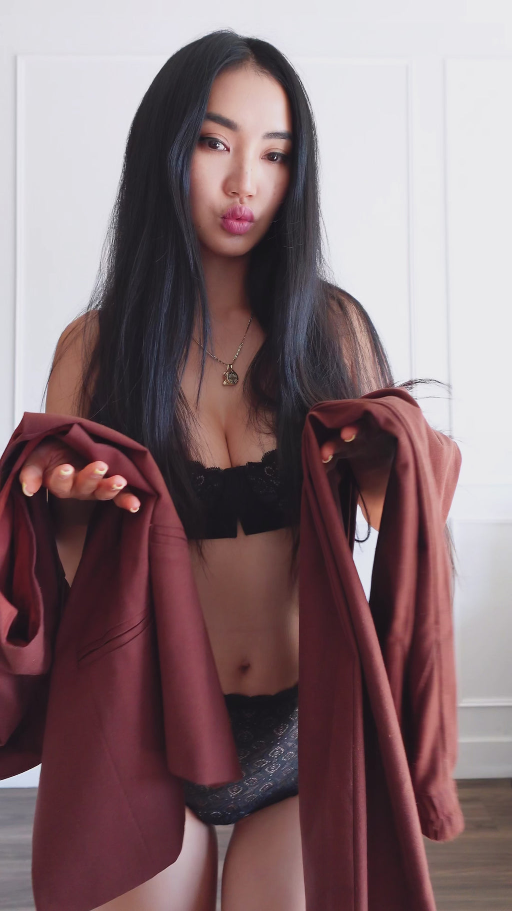 Sleeveless Blazer and Wide Leg Pants Set